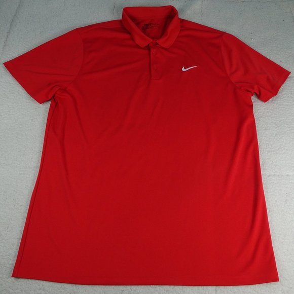 red dri fit polo